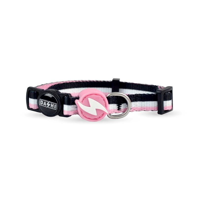 Dashi Stripes3 Pink & Black Cat Collar