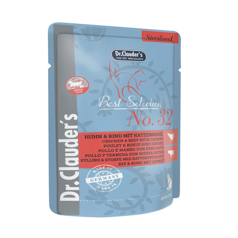 Dr. Clauder's No. 32 Chicken & Beef With Catnip 85G Pouch