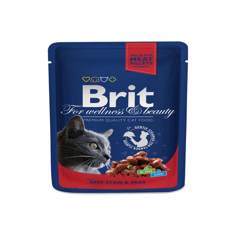 Brit Premium Cat Pouches with Beef Stew & Peas