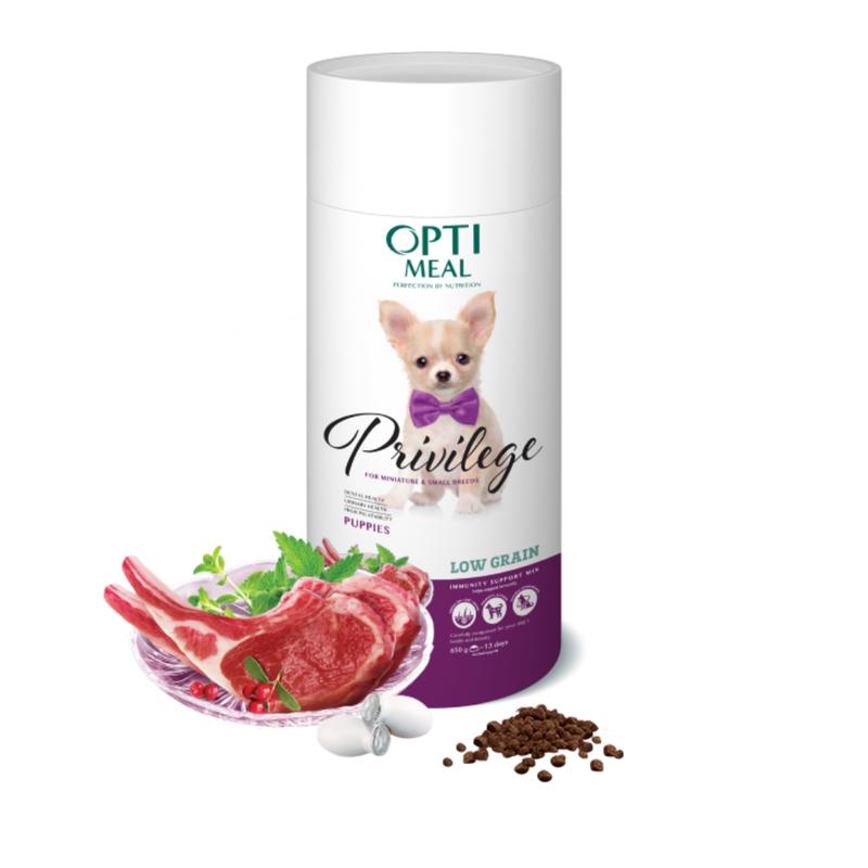 OPTIMEAL Low Grain Dry Dog Food high in Lamb for puppies of miniature and small breeds