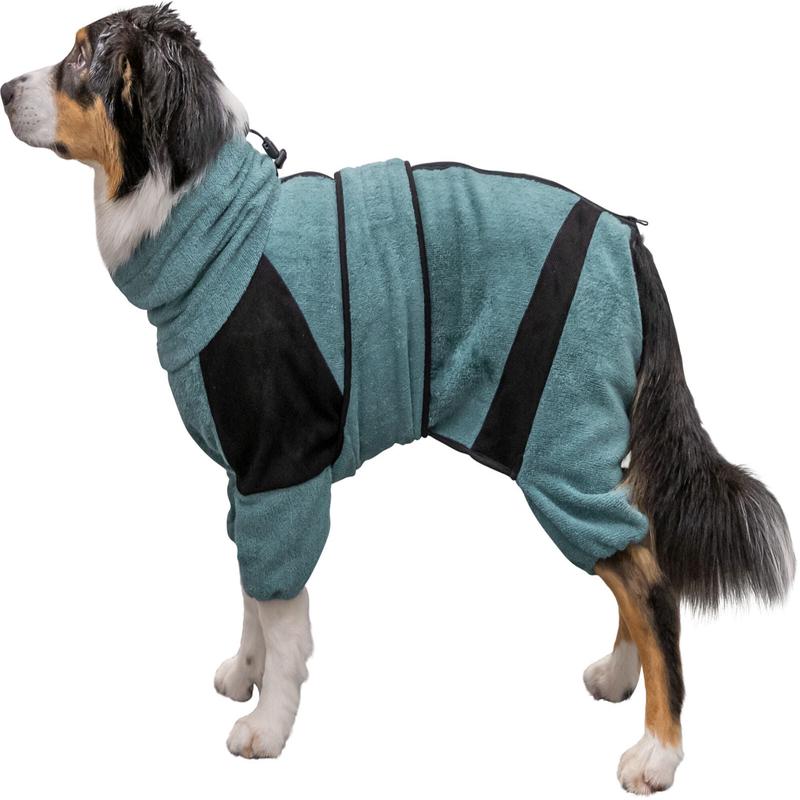Trixie Bathrobe and home overall for dogs, terry cloth, M-L: 54 cm, petrol