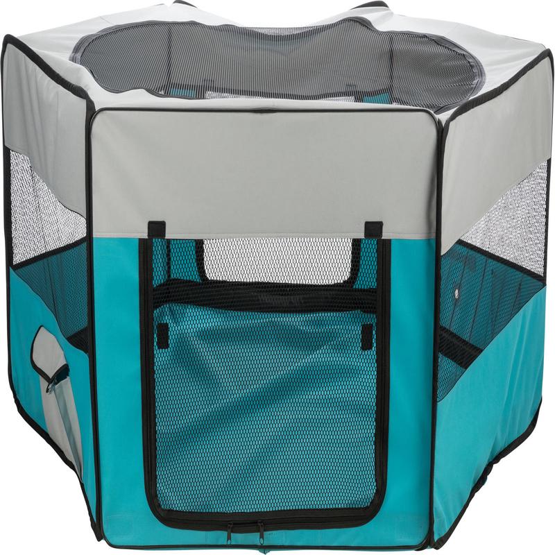 Trixie Outdoor run, net/floor, dwarf rabbits, polyester, x 150 x 65 cm, turquoise/light grey