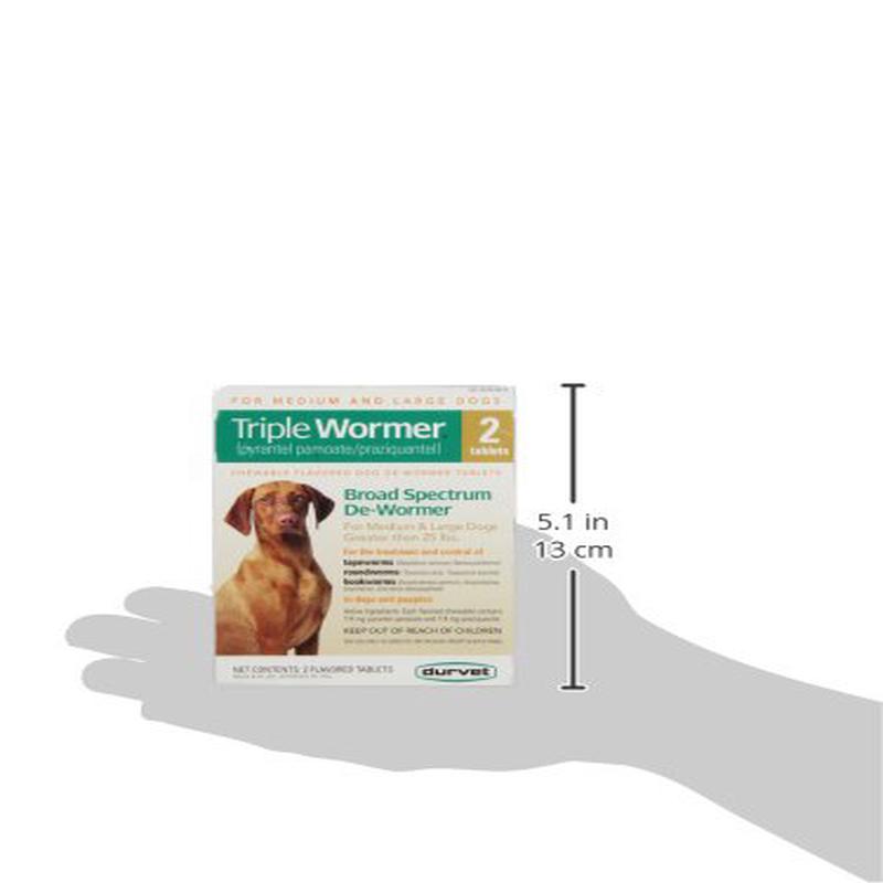 Durvet Triple Wormer Chewable Tablets for Medium and Large Dogs