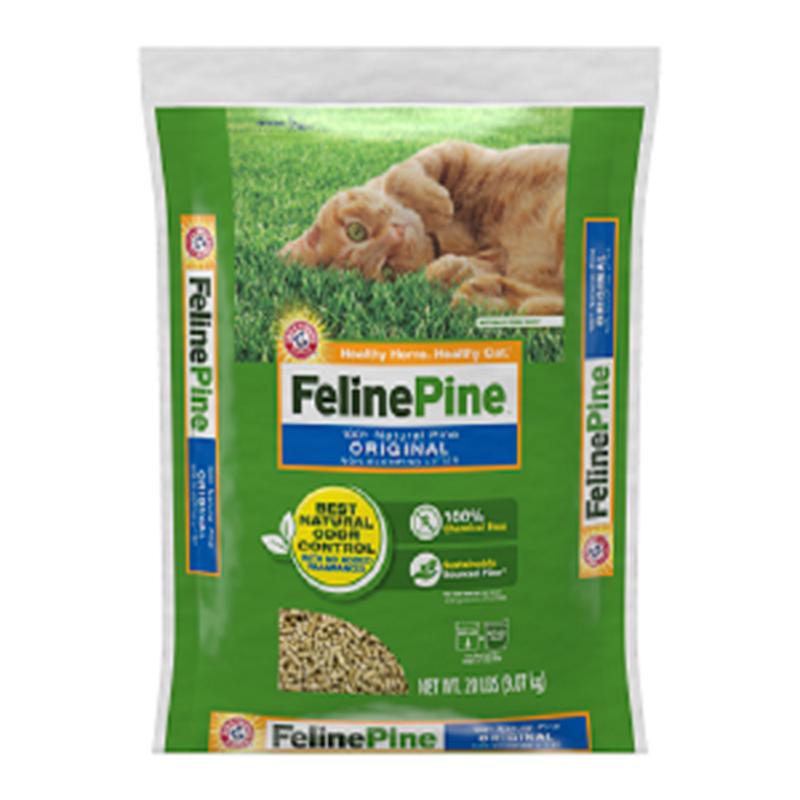 Feline Pine Non-Clumping Pine Pellet Cat Litter All-Natural Odor Control, 40 lb