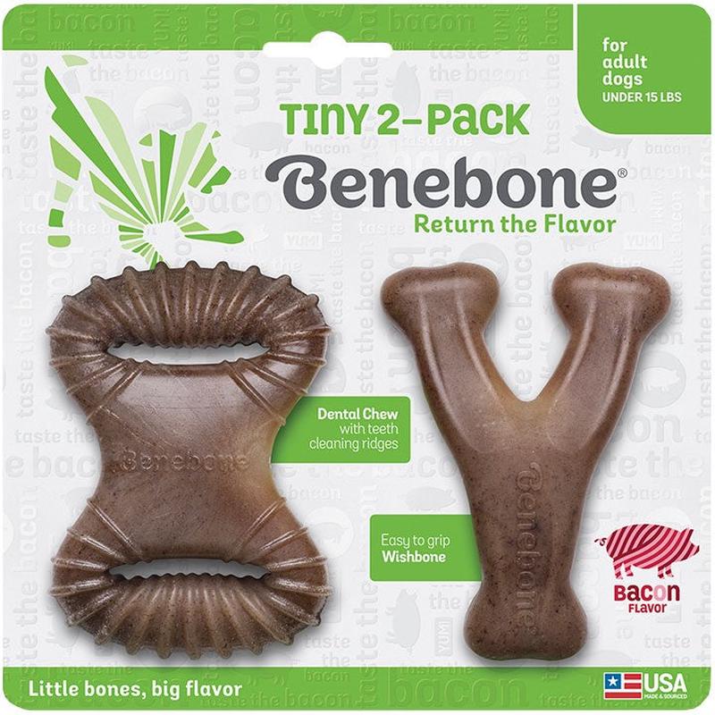 Benebone Tiny 2-Pack Bacon Flavor Dog Chew
