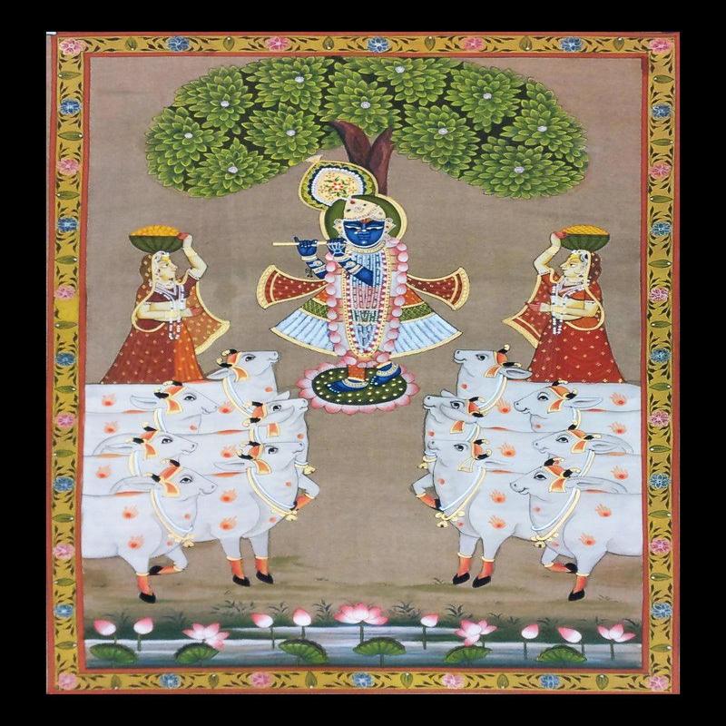 Krishna Playing His Flute Under The Tree