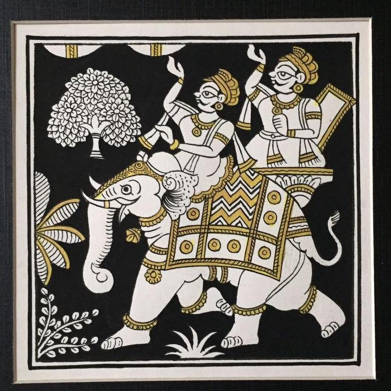 Black And Gold Elephant Procession