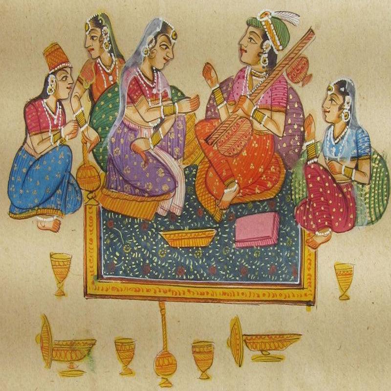 Erotic Mughal Love Scene (Mughal Musical Gathering)