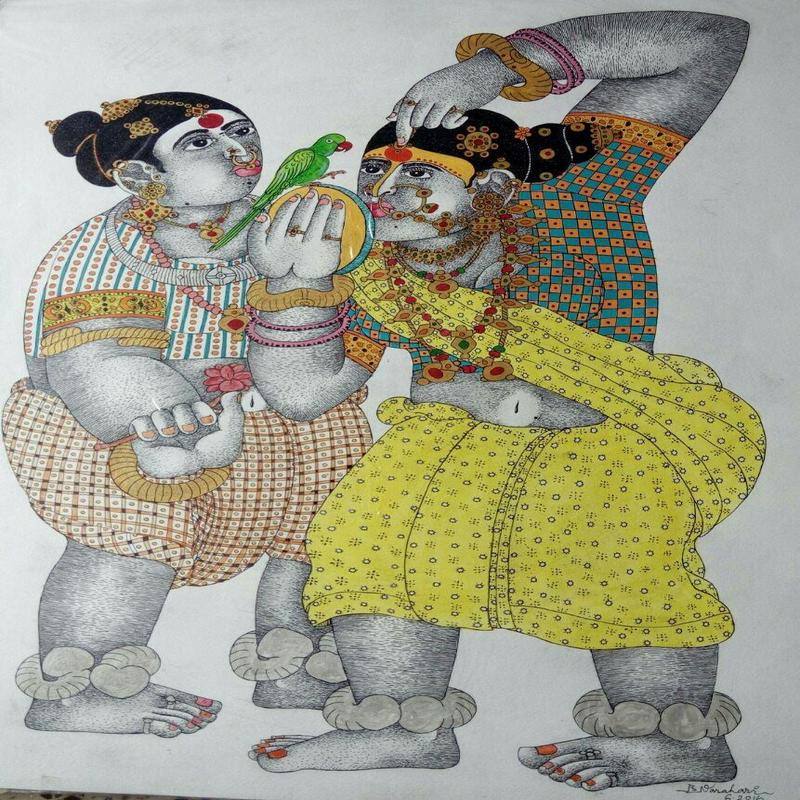 Women With Parrot 7 (Two Women and a Parrot)
