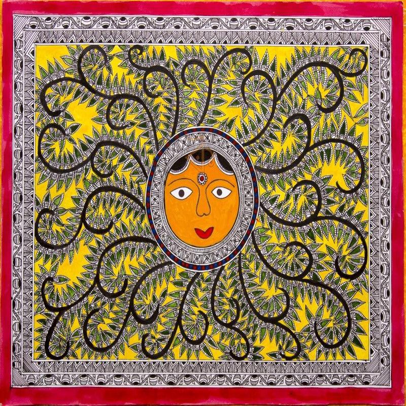 Sun Madhubani Painting