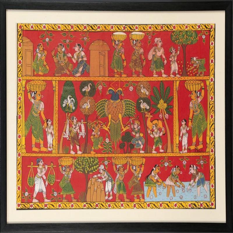 Two Headed Bird Village Scene