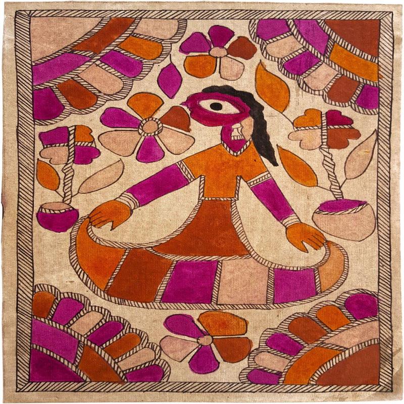 The Dancing Maiden Madhubani Art