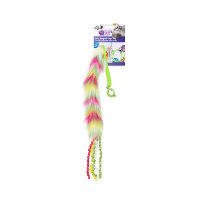 All for Paws Furry Ball Fluffy Spring with Finger Ring P