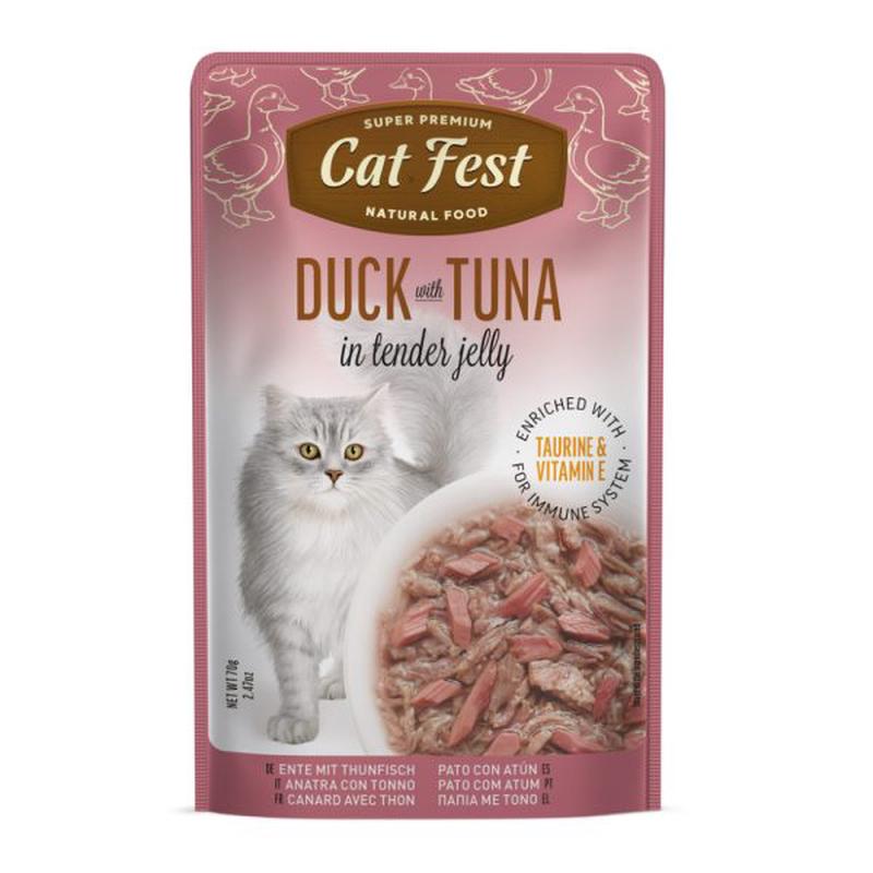 Cat Fest Duck With Tuna in Tender Jelly for Cats