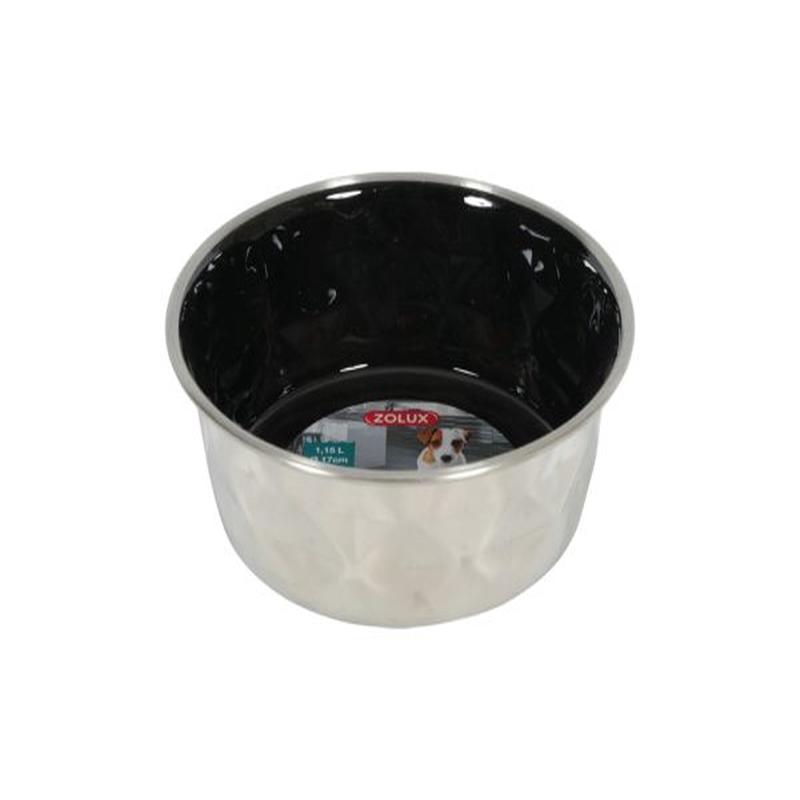 Diamonds Stainless Non-Slip Dog Bowls Black 1.15