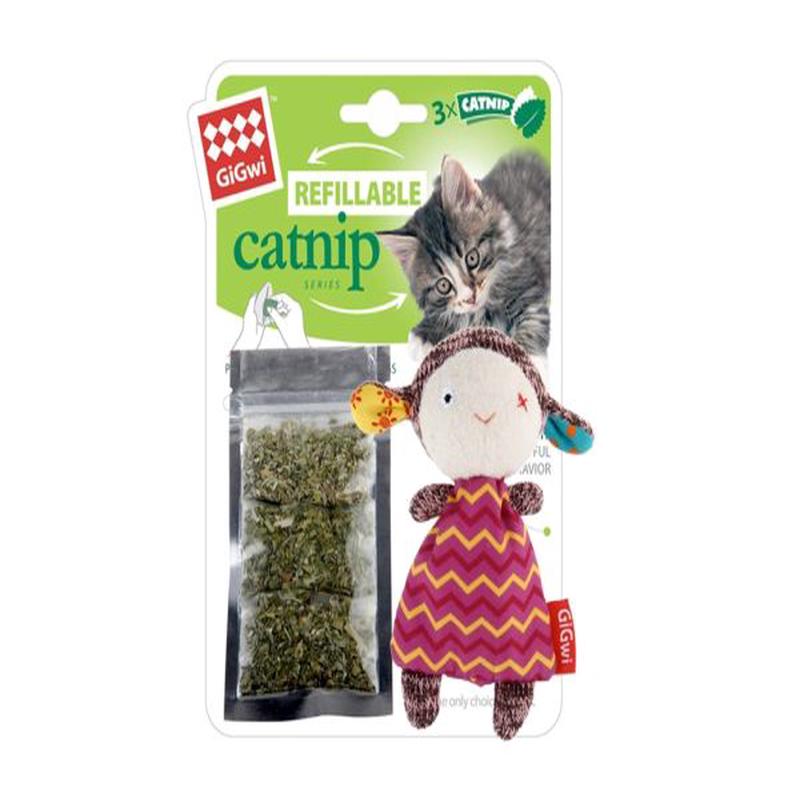 GiGwi Refillable Catnip (Sheep) with 3 Catnip Teabags in