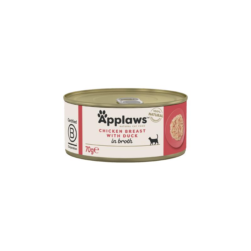 Applaws Adult Chicken Breast & Duck in Broth 24 x 70 g