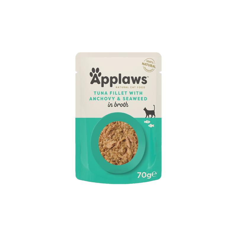 Applaws Adult Tuna Fillet with Anchovy & Seaweed in Broth 12 x 70 g