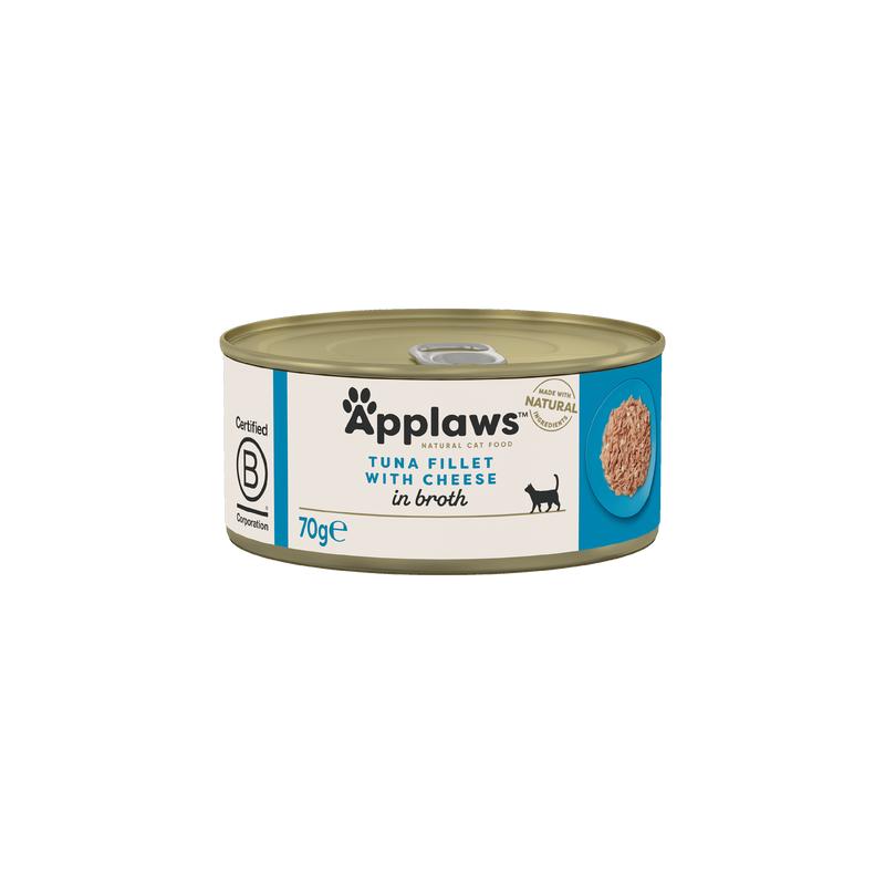 Applaws Adult Tuna Fillet with Cheese in Broth 24 x 70 g