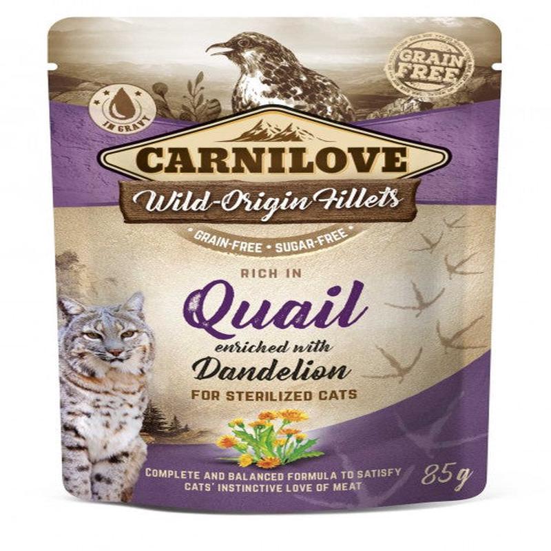 Carnilove Rich in Quail enriched with Dandelion for Sterilized Cats 24 x 85 g