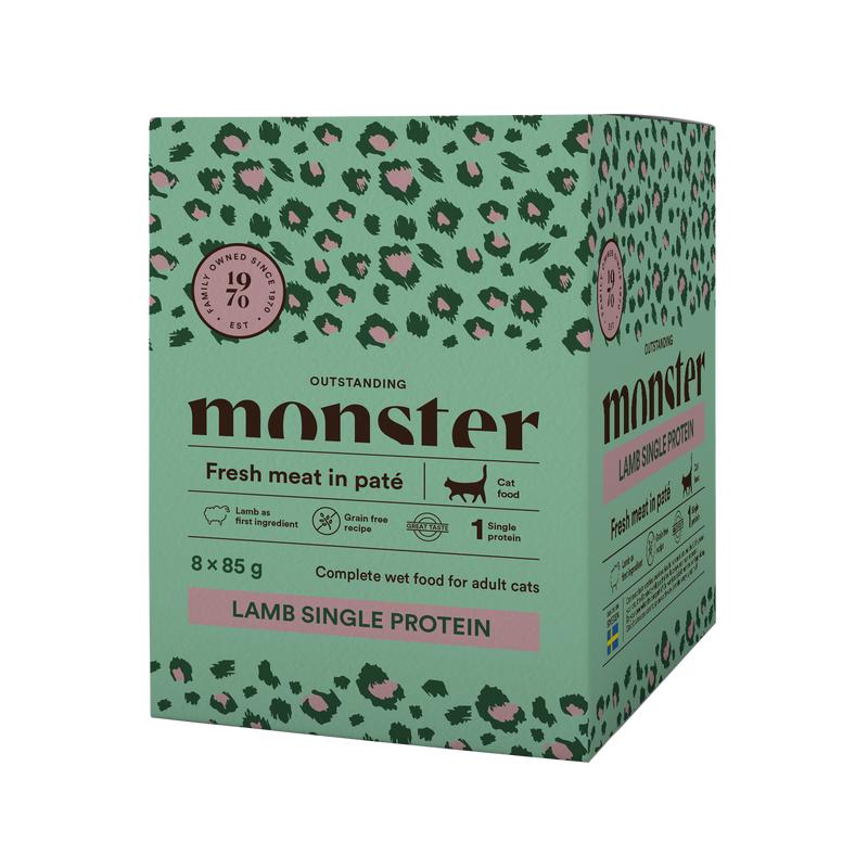 Monster Cat Pouches Adult Lamb 8 x 85 g