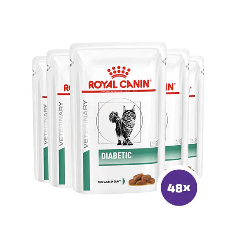 Royal Canin Veterinary Diets Weight Management Diabetic Slices in Gravy Cat Wet Food 48 x 85 g
