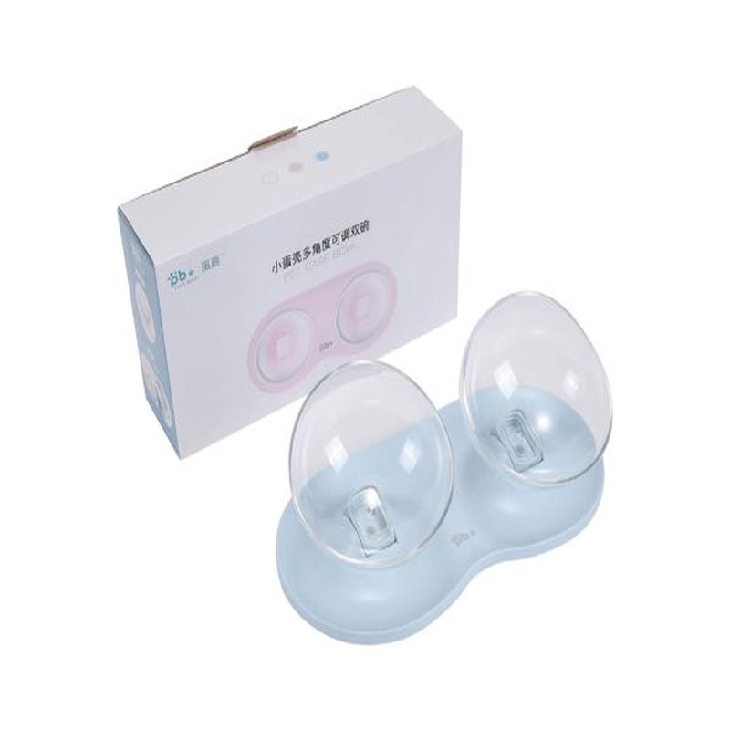 Saas Egg Shape Pet Dual Bowls Pink