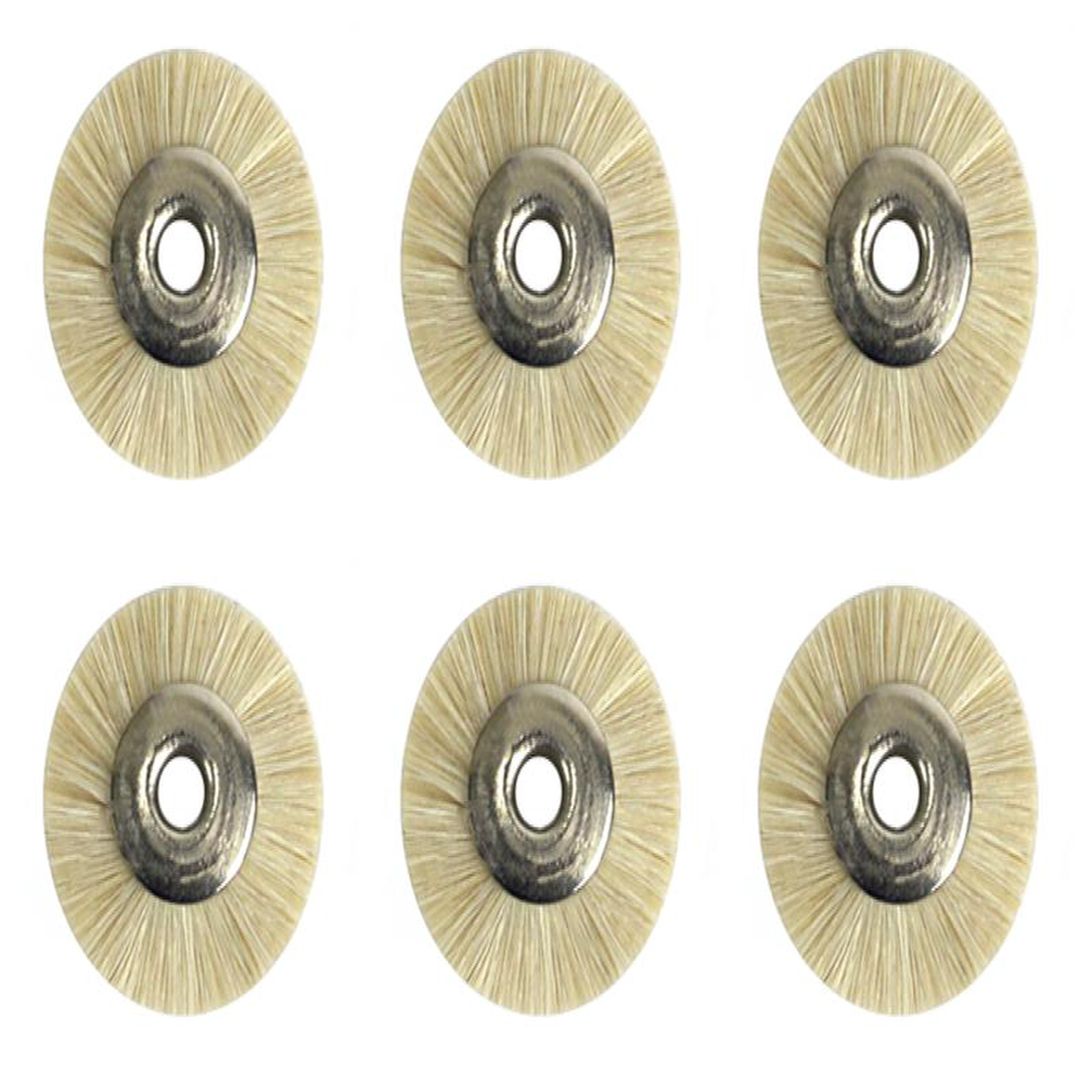 (6pc) Unmounted Hair Brush White 3328221 038 348221 Wheel