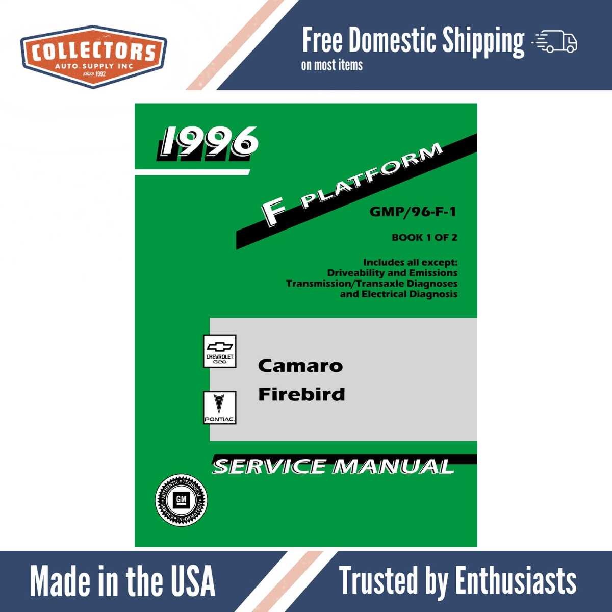 Service Manual for 1996 Camaro Firebird 2 Vol Set