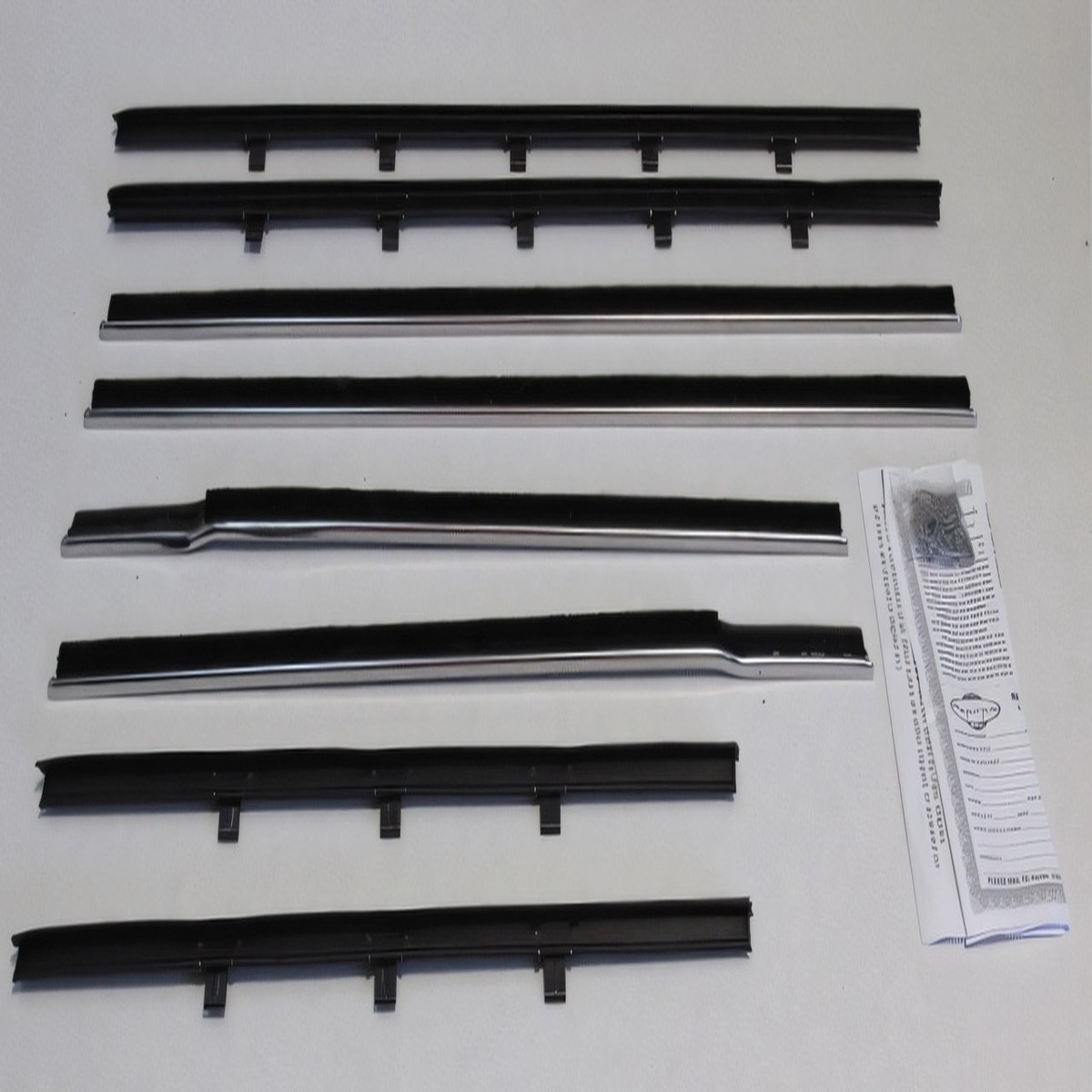 Window Sweeps Weatherstrip for 1959-1960 Chevy Bel Air 4-DR Black Front Rear