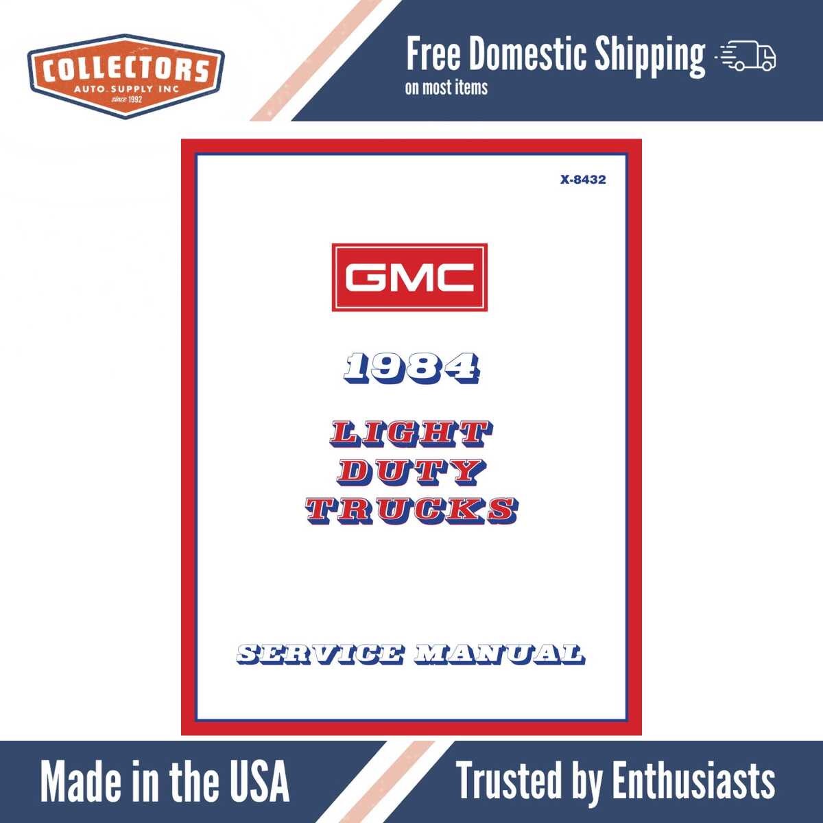 1984 GMC Light Duty Truck Service Manual (CKGP Series Jimmy) - includes 11x26 in WDs