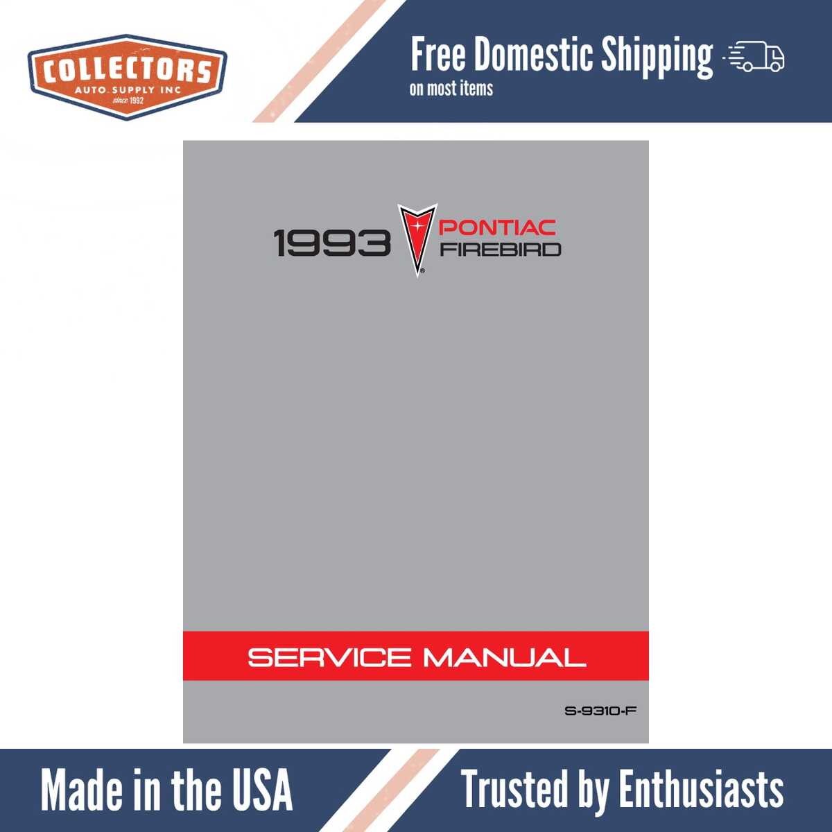 Service Manual for 1993 Pontiac Firebird
