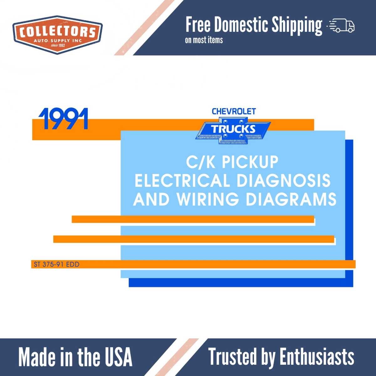 1991 Chevrolet C-K Truck Electrical Diagnosis Wiring Diagrams - 11x17 inch COMB Bound