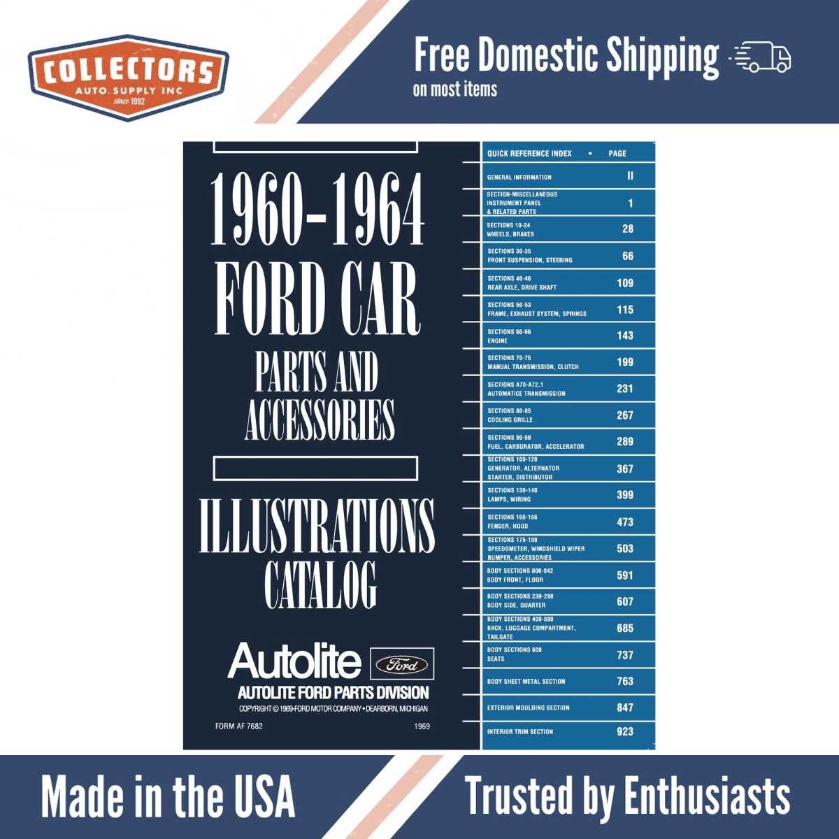 Parts Catalog for 1960-1964 Ford Car 3 Vol Set