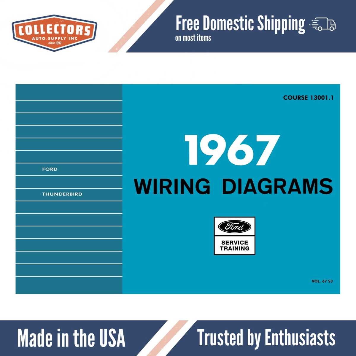 1967 Ford Car Thunderbird Wiring Diagrams Manual - 11x17 inch COMB Bound