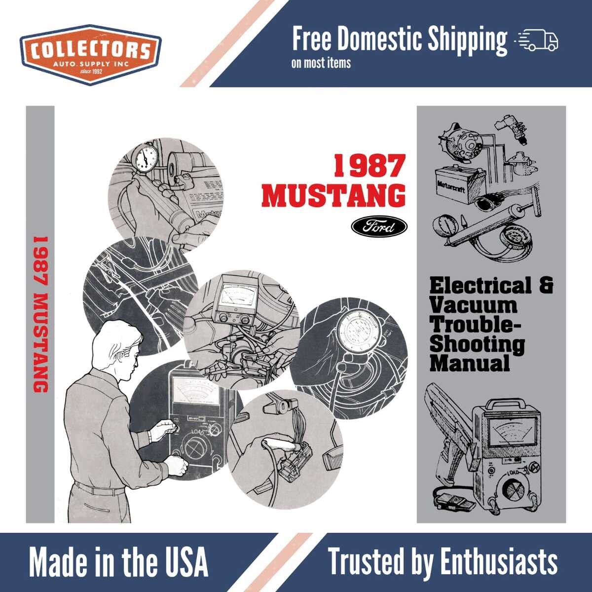 1987 Ford Mustang Electrical Vacuum Troubleshooting Manual - COLOR