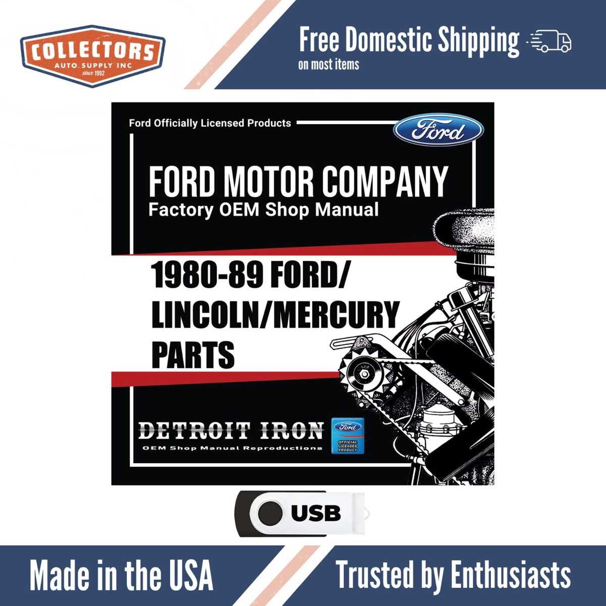 Digital Parts Manual for 1980-1989 Ford Lincoln Mercury