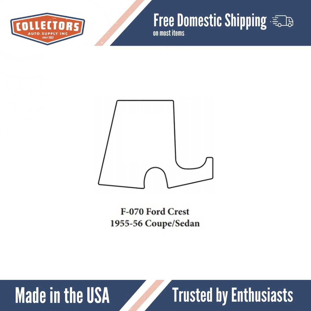 Trunk Rubber Floor Mat Cover for 1955-1956 Ford