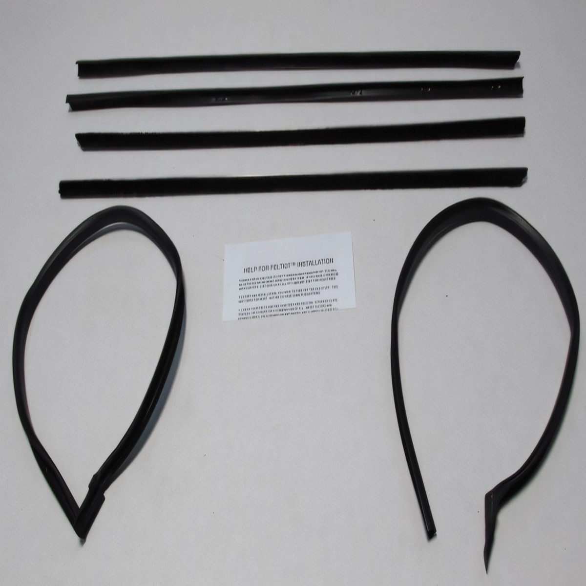 Window Sweeps Weatherstrip for 1967-1968 Ford Mustang Fastback Black Front Rear