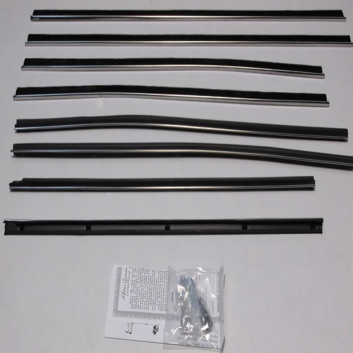 Window Sweeps Weatherstrip for 1967-1968 Chevrolet Impala Sedan Black Front Rear