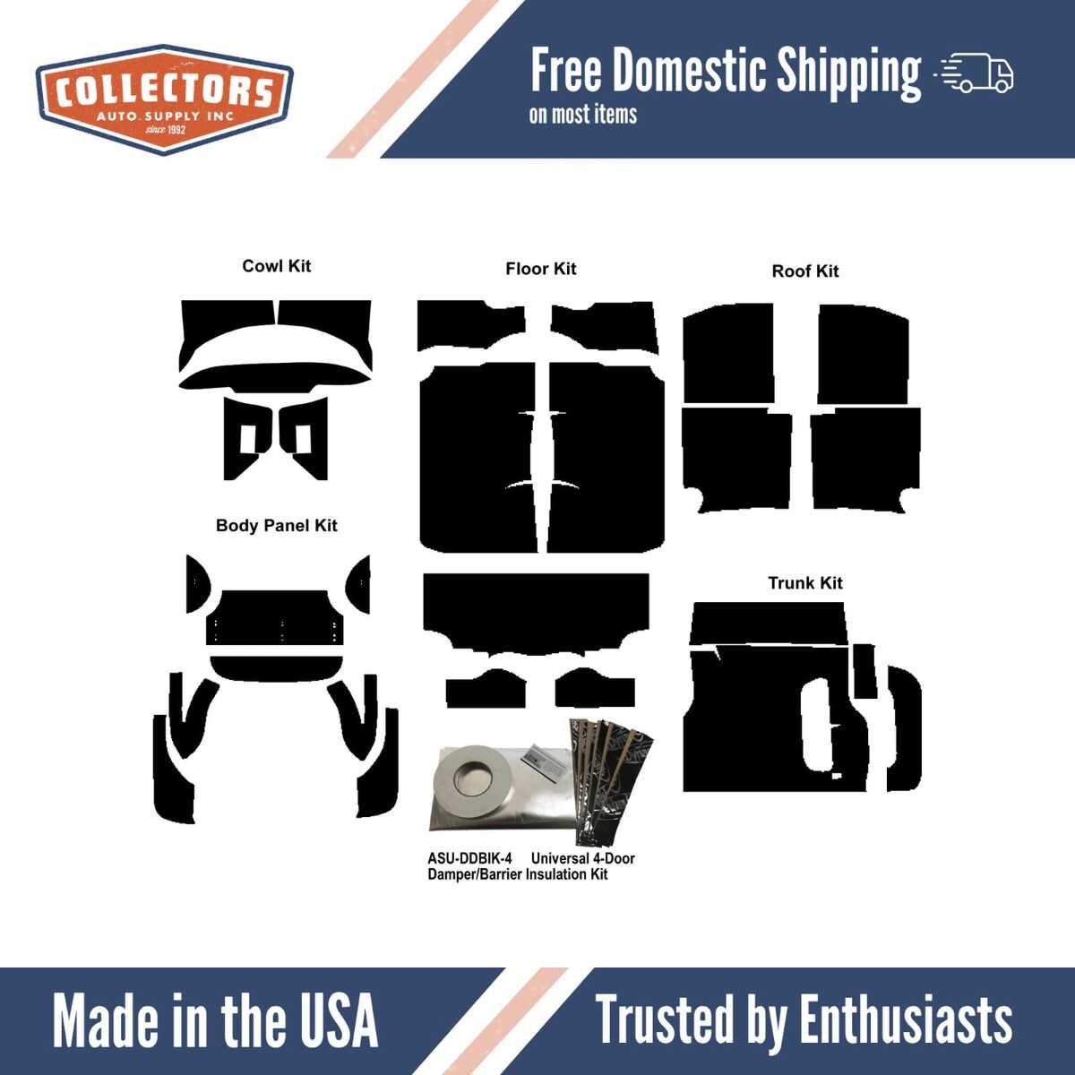 Complete Interior Insulation Kit for 1955 Chevrolet Sedan