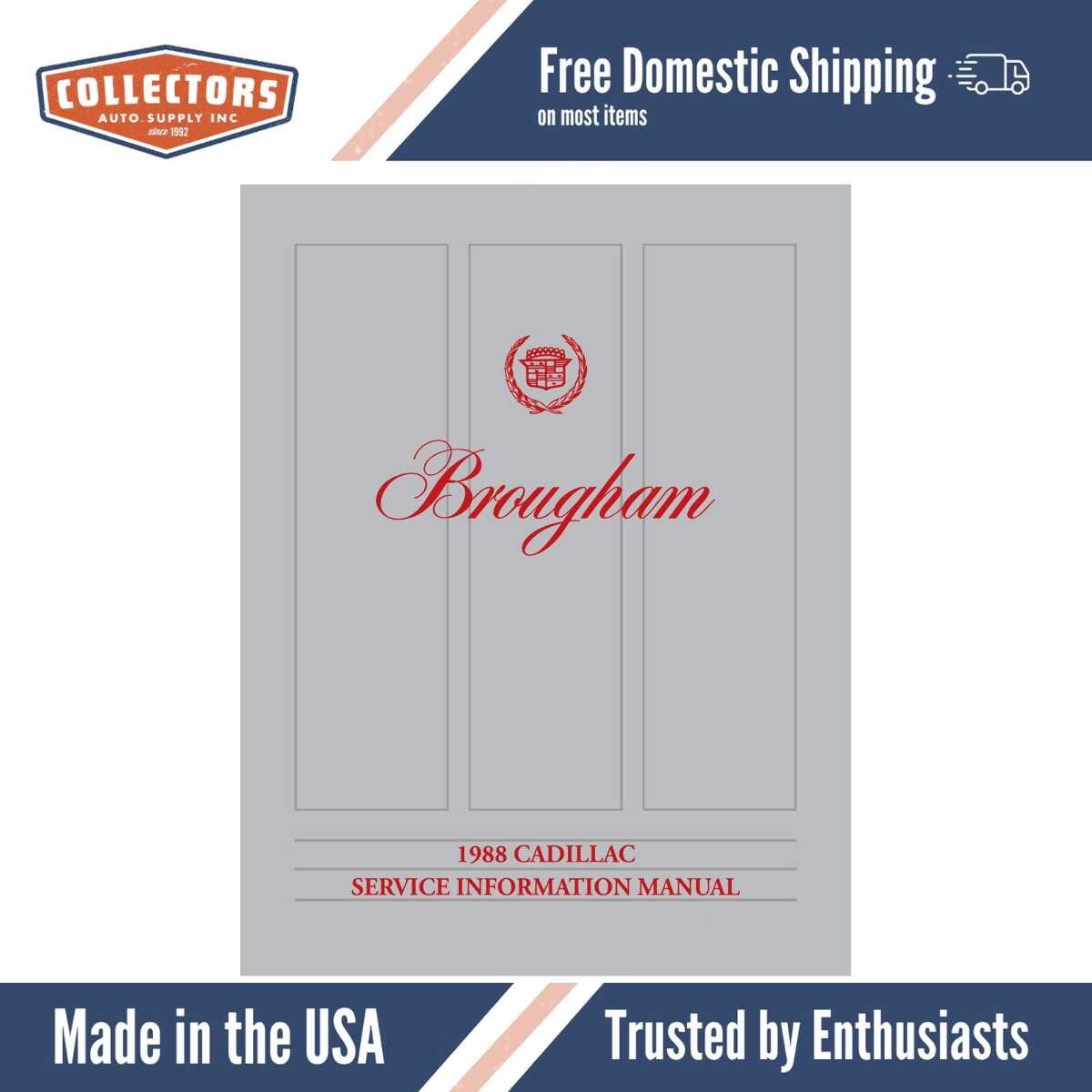 Service Manual for 1988 Cadillac Brougham