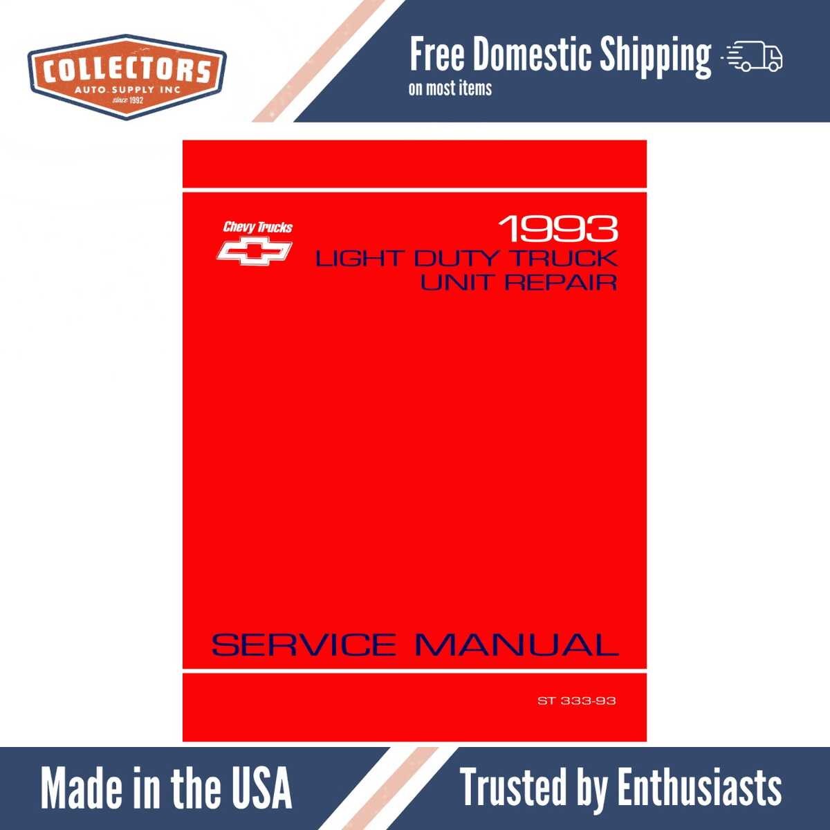 Service Manual for 1993 Chevrolet Light Duty Truck