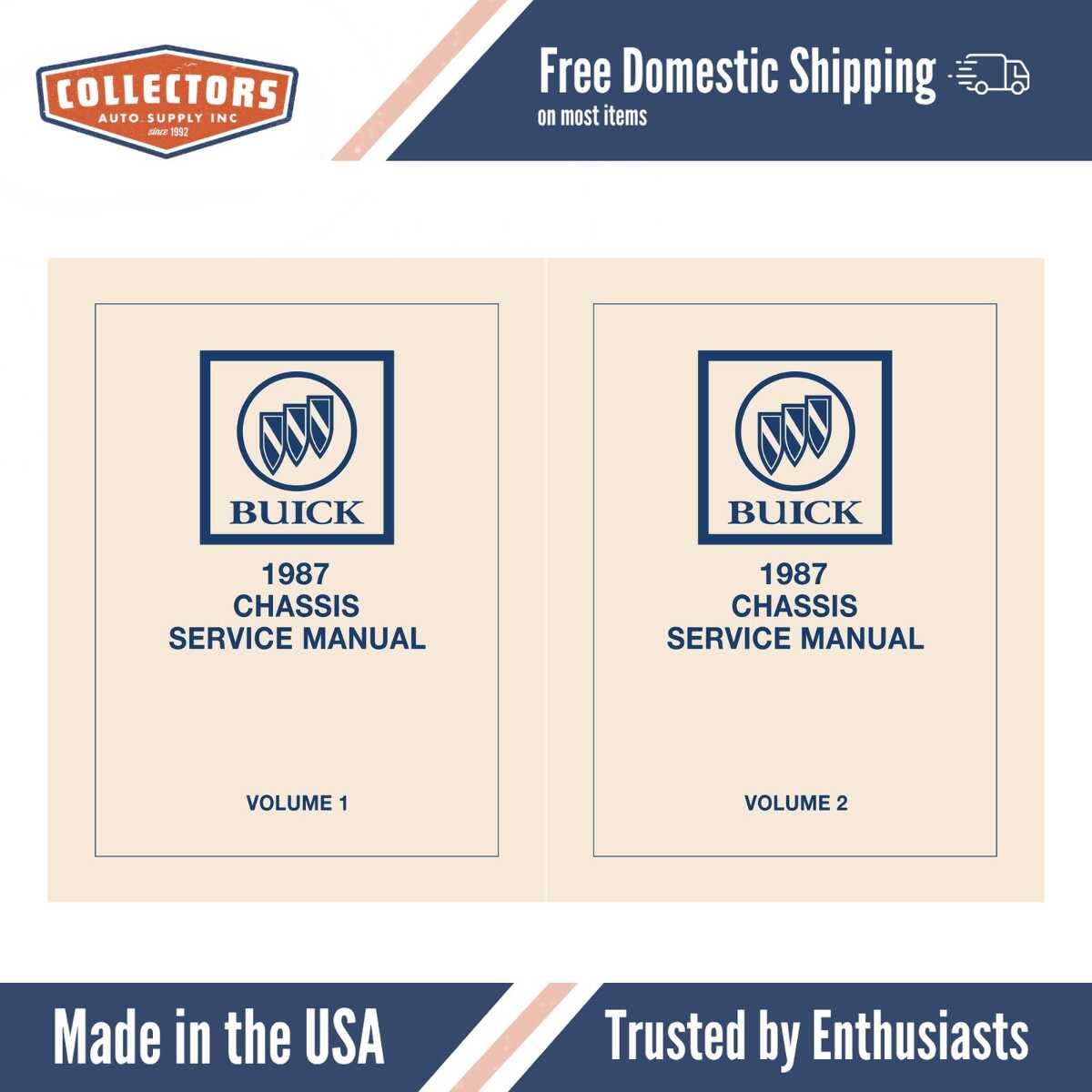 1987 Buick and Grand National Service Manual All Models - 2 Volume Set