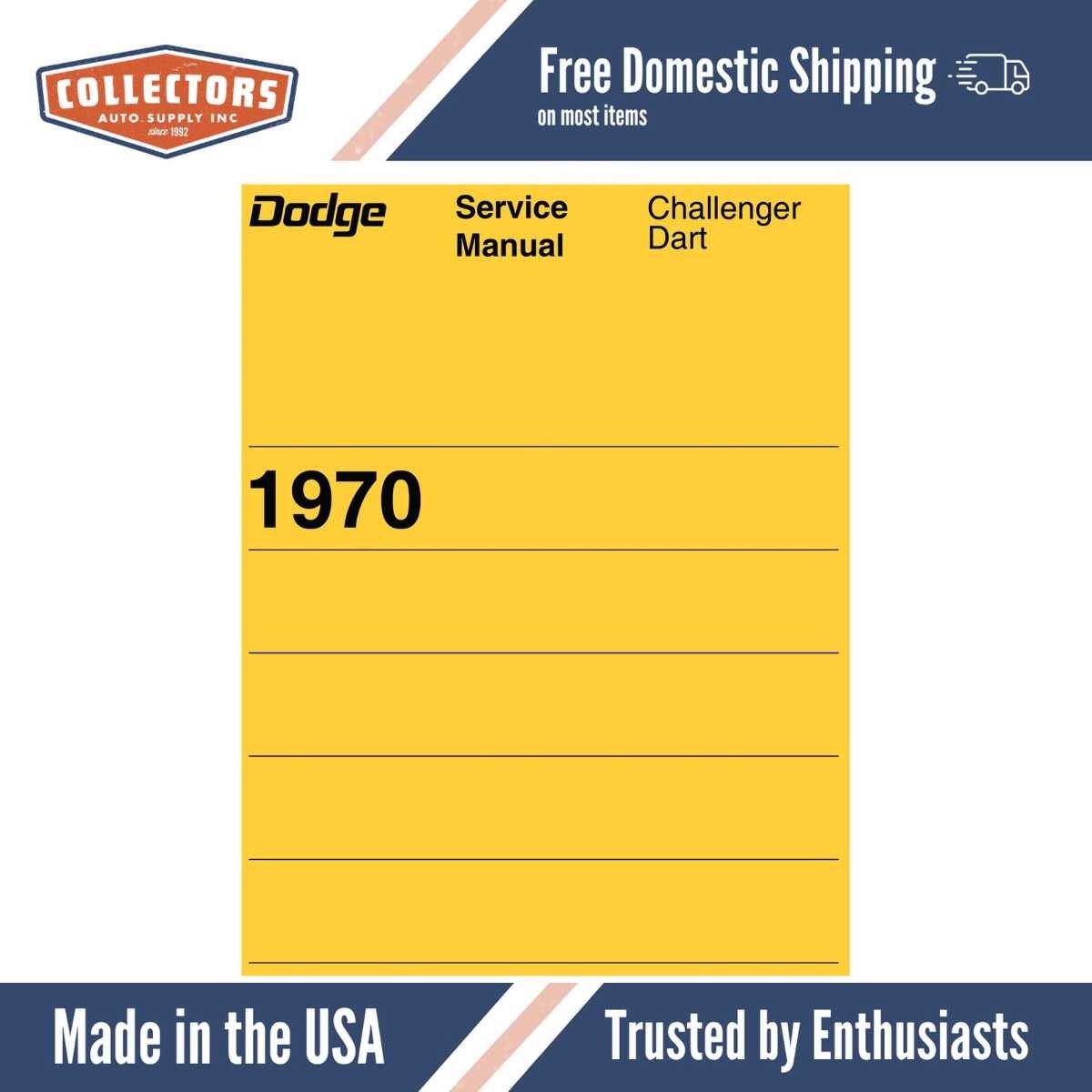 Service Manual for 1970 Dodge Challenger Dart