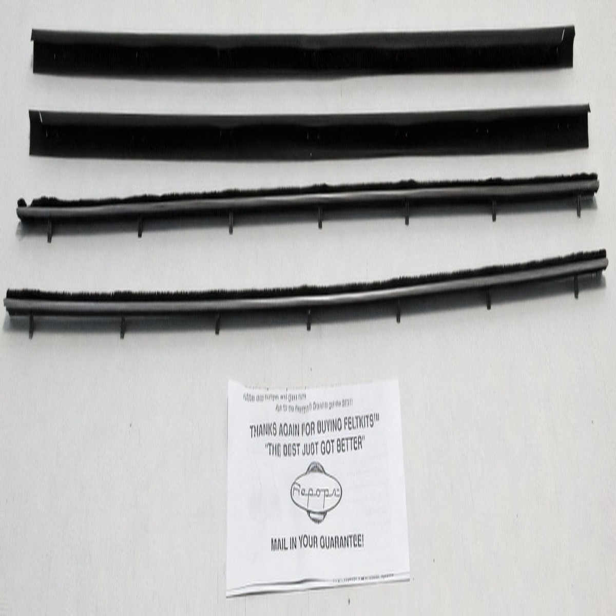 Window Sweeps Weatherstrip for 1967 Ford Ranchero Standard Cab Black Front
