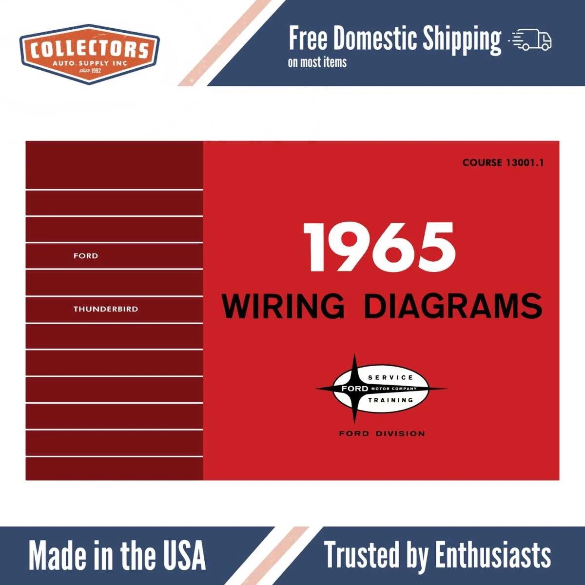 1965 Ford Car Thunderbird Wiring Diagrams Manual - 11x17 inch COMB Bound