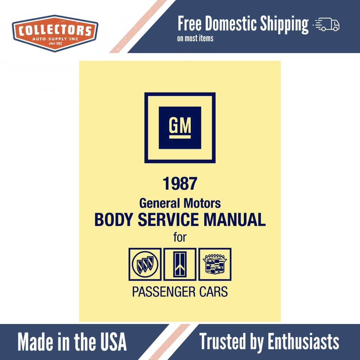 Body Shop Manual for 1987 Fisher