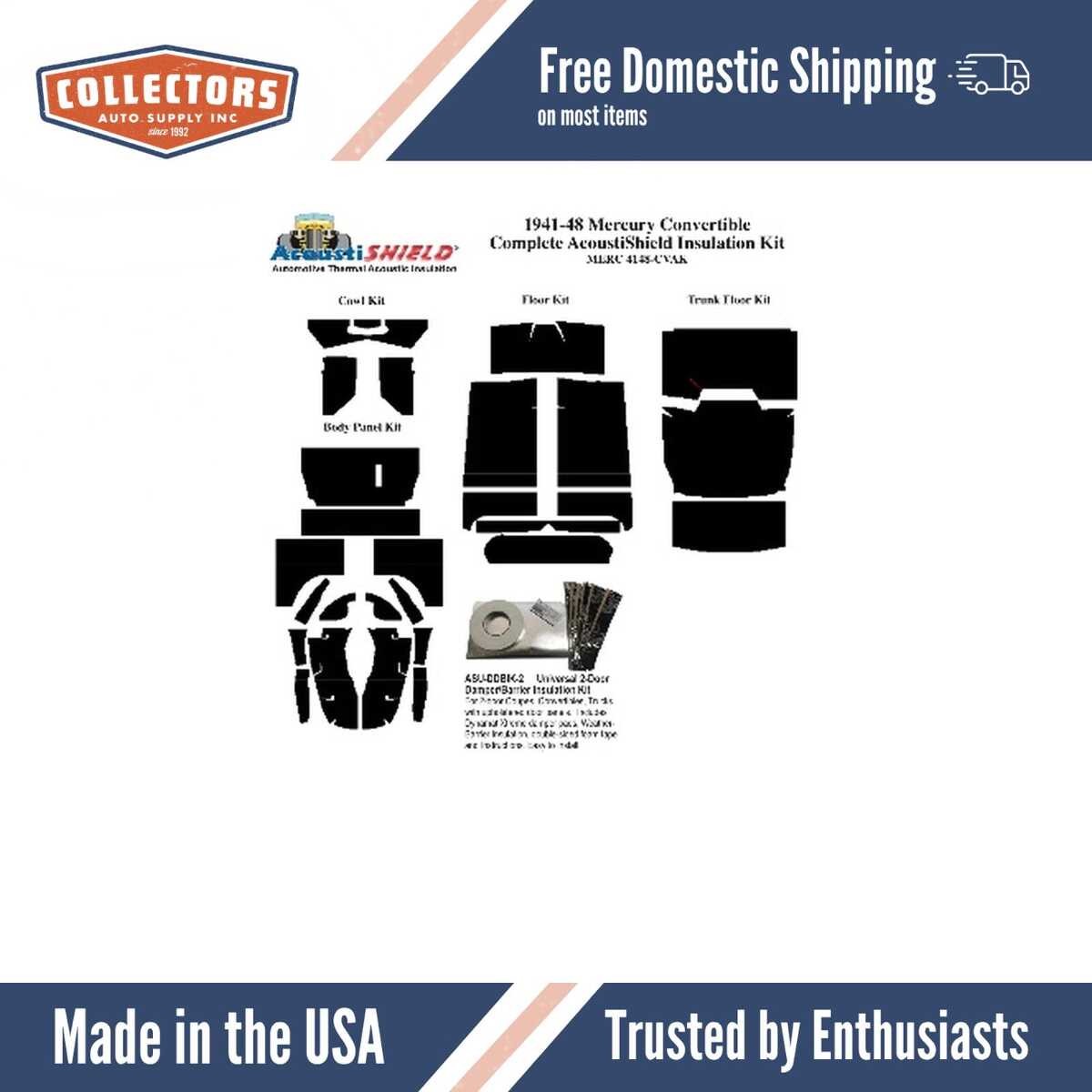 Complete Interior Insulation Kit for 1941-1948 Mercury Convertible
