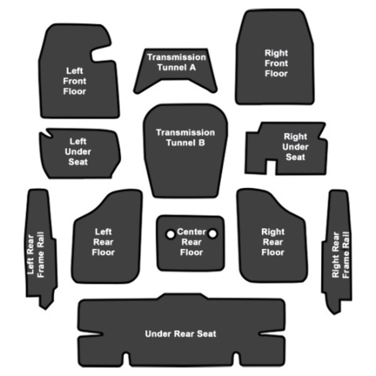 Sound Deadener for 1961-1964 Pontiac Bonneville Die Cut EVA Complete 12Pc